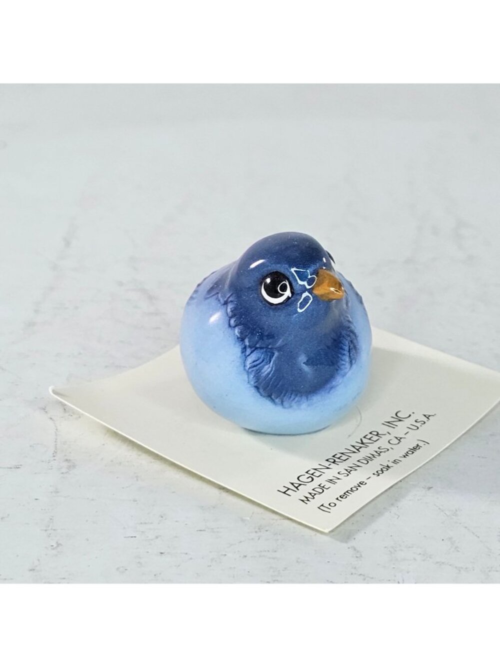 Vintage Hagen Renaker Blue Bird Miniature Figurine On Original Card #167 - Picture 2 of 8